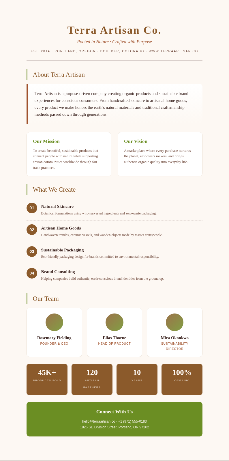 Earth tone natural company profile